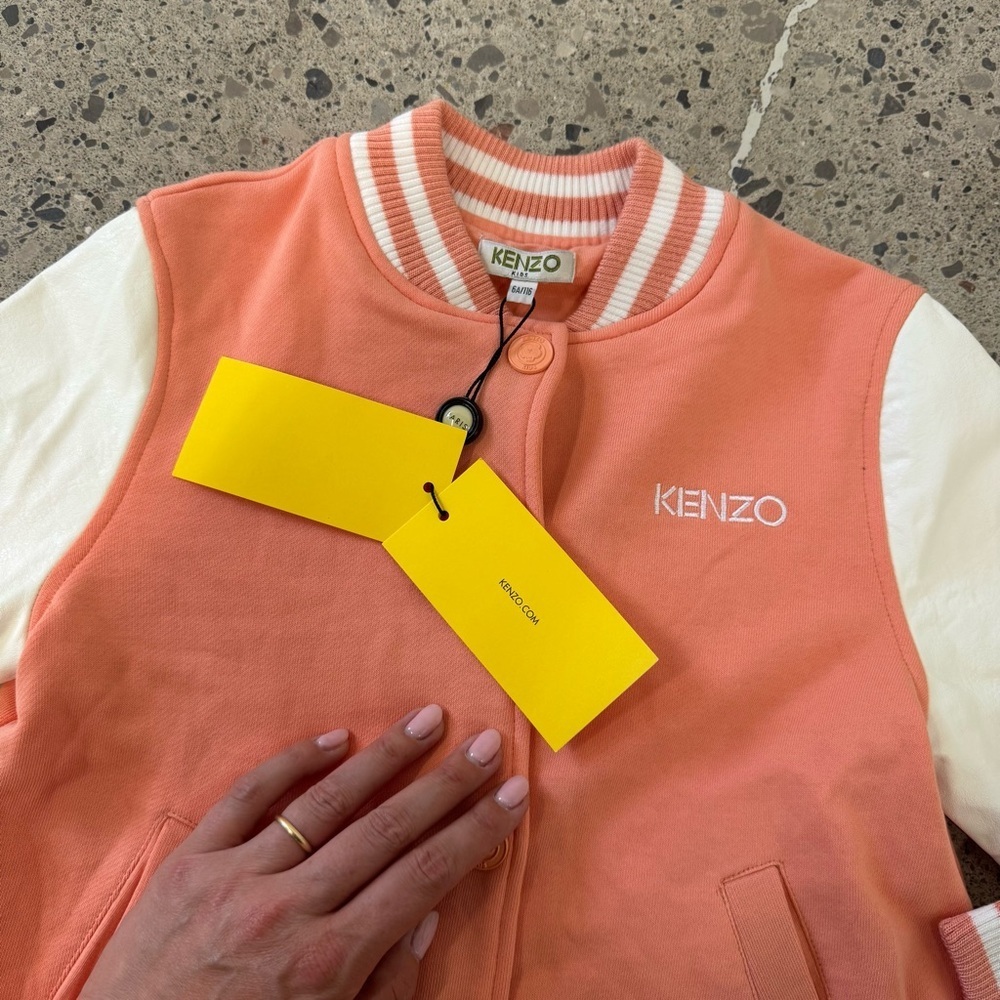 Kenzo Peach Elephant Varsity Jacket - Size 6A - NWT - Picture 4 of 10